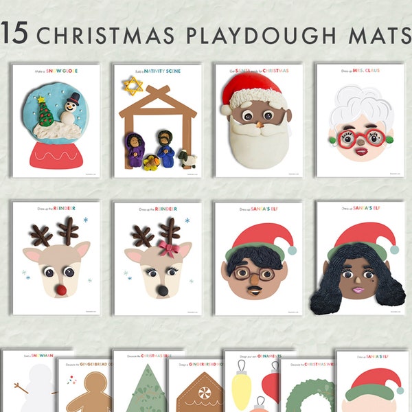 CHRISTMAS PLAYDOUGH MATS Play Doh Playdoh Play Dough Printable classroom party preschool toddler activities fine motor skills worksheets