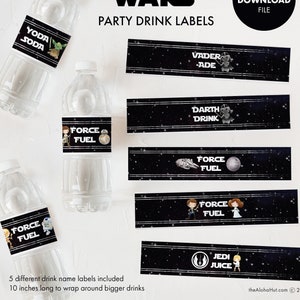 STAR WARS Party Drink Labels Cards Kids Birthday Decorations Decor ...
