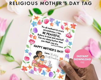 Religious MOTHER'S DAY Tag Quote Handout PRINTABLE Christian Church Jesus primary ministering relief society label treat gift Holland