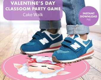 VALENTINE'S DAY Game Classroom Party Cake Walk Cupcake Walk Game Party Games Printable kids holiday Valentine vday class school birthday