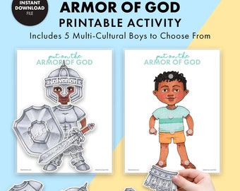 Boy ARMOR OF GOD Printable Activity Pages Religious Christian Kids Bible Quiet Book Lesson Sunday Homeschool Primary fhe School Church