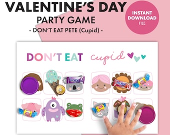 VALENTINE'S DAY Kids Party GAME Don't Eat Pete Instant Download Printable Digital valentine birthday preschool classroom toddler activity