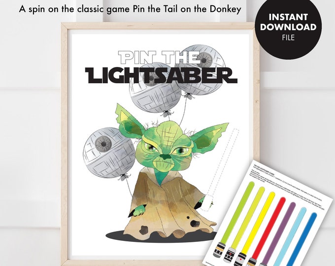 STAR WARS Kids Birthday Party Pin the Tail Game Party Games Instant ...