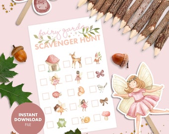 FAIRY Birthday PARTY GAME Scavenger Hunt Woodland Fairy Garden Enchanted Forest kids birthday party games printable digital girls