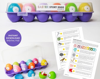 EASTER Story Eggs RESURRECTION EGGS Object Lesson printable Kids Activity Religious Christian Church Jesus primary Atonement homeschool