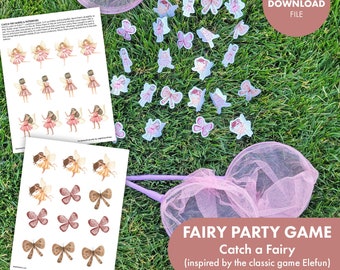 FAIRY Party Game CATCH the FAIRIES Kids Birthday Printable Girls Birthday Garden Enchanted Forest Whimsical Tea Toddler Activity Preschool