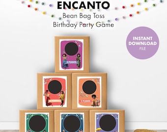 ENCANTO Kids Birthday Party Bean Bag Toss Game, party games instant download printable digital file Cinco de Mayo Mirabel Isabela