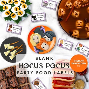 SANDERSON SISTERS Party Food Labels Tent Cards Halloween Decorations ...