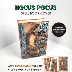Printable HOCUS POCUS Spell Book Cover Halloween Decorations Decor ...