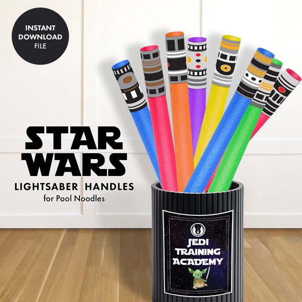 Lightsaber Handles STAR WARS Kids Birthday Party | Jedi Training Academy party games activities decor diy printable pool noodle