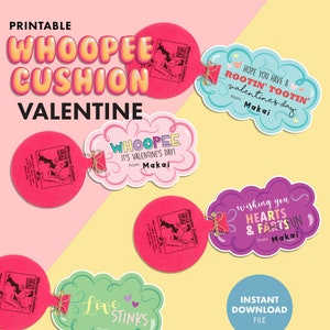Whoopee Cushion PRINTABLE VALENTINE Label Valentine's Day Kids Party Classroom Gift Party Favor card class non candy funny kids valentine