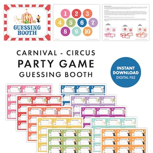 CARNIVAL CIRCUS Guessing Game Sign Kids Birthday Party printable digital decor party games summer school pta pto fair image 2