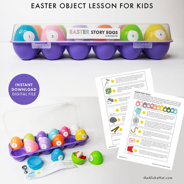 EASTER Story Eggs RESURRECTION EGGS Object Lesson printable Kids Activity Religious Christian Church Jesus primary Atonement homeschool