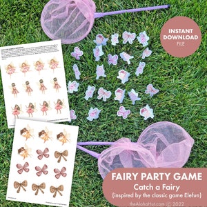 FAIRY Party Game CATCH the FAIRIES Kids Birthday Printable Girls Birthday Garden Enchanted Forest Whimsical Tea Toddler Activity Preschool image 1