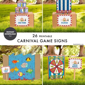 CARNIVAL CIRCUS Can Toss Game Sign Kids Birthday Party Printable ...