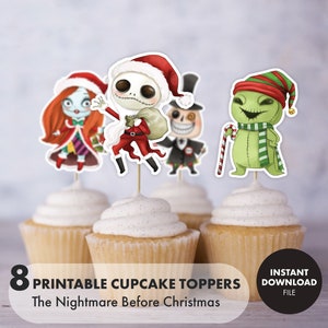 NIGHTMARE BEFORE CHRISTMAS Cupcake Toppers Cake Topper - Etsy