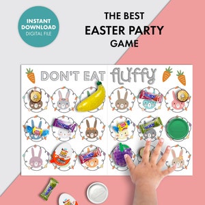 EASTER Party Game Don't Eat Pete Game Kids Printable Digital classroom school tradition bunny fluffy image 1