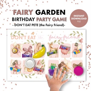 FAIRY Party Game Don't Eat Pete Game Kids Birthday Instant Download Printable Digital Girls Birthday Garden Enchanted Forest Whimsical Tea image 1