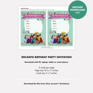 ENCANTO Invitations Kids Birthday Party, Digital Party Invitations Instant Download Digital File Mirabel Isabela image 3