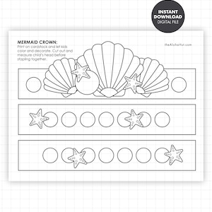 MERMAID CROWN Printable Preschool Toddler Activities Fine Motor Skills Worksheets Classroom MERMAID CROWN Printable Preschool Toddler Activities Fine Motor Skills Worksheets Classroom