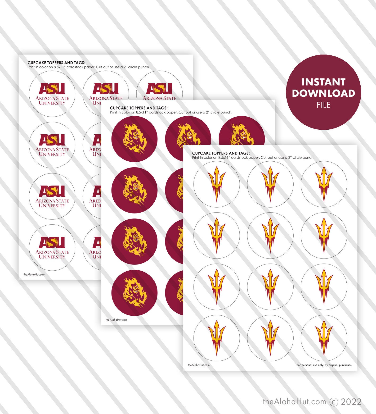 Arizona State University ASU Graduation Cupcake Cake Toppers Etsy