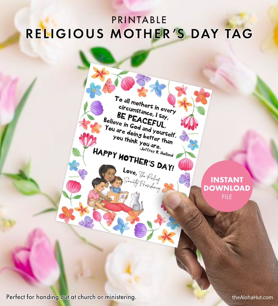 Religious MOTHER'S DAY Tag Quote Handout PRINTABLE Christian Church ...