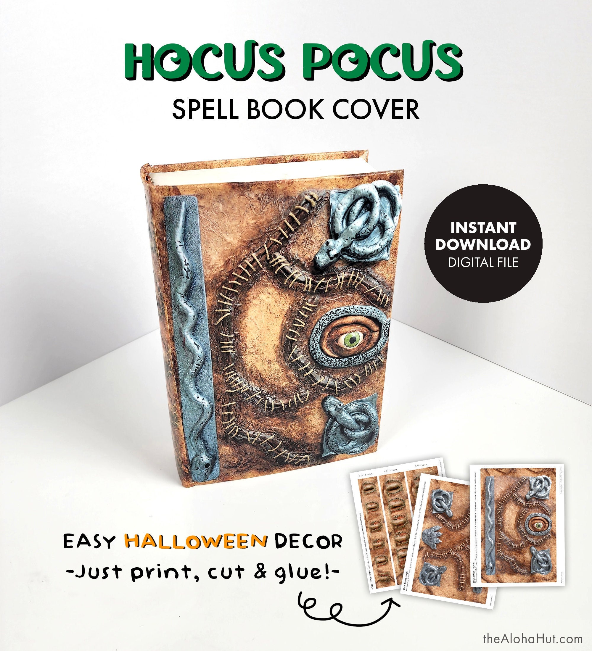 Printable HOCUS POCUS Spell Book Cover Halloween Decorations Etsy
