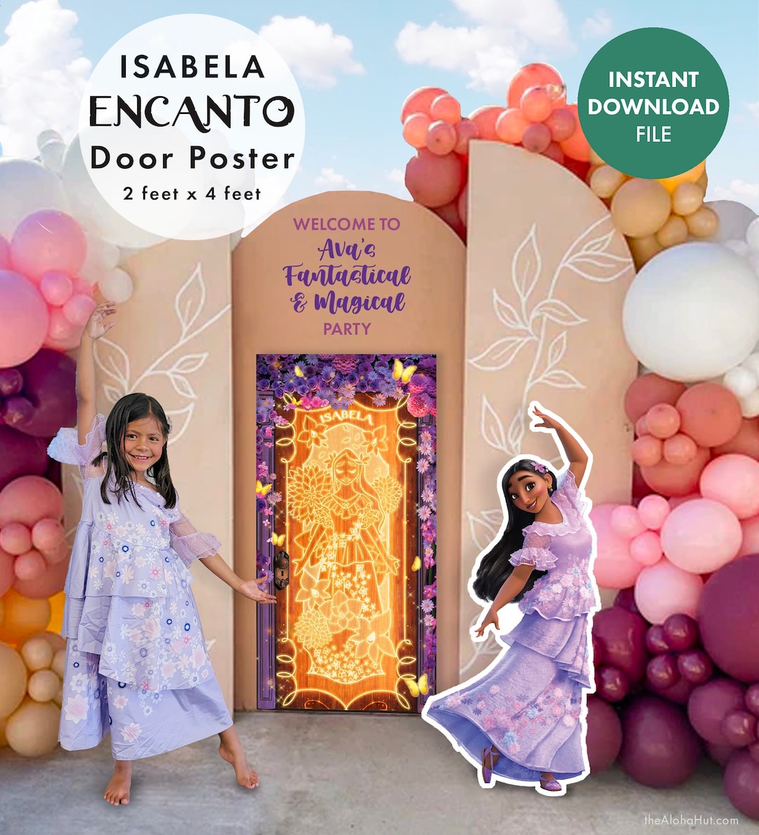 ISABELA Door ENCANTO Kids Birthday Party Decor Decoration Bruno Mirabel