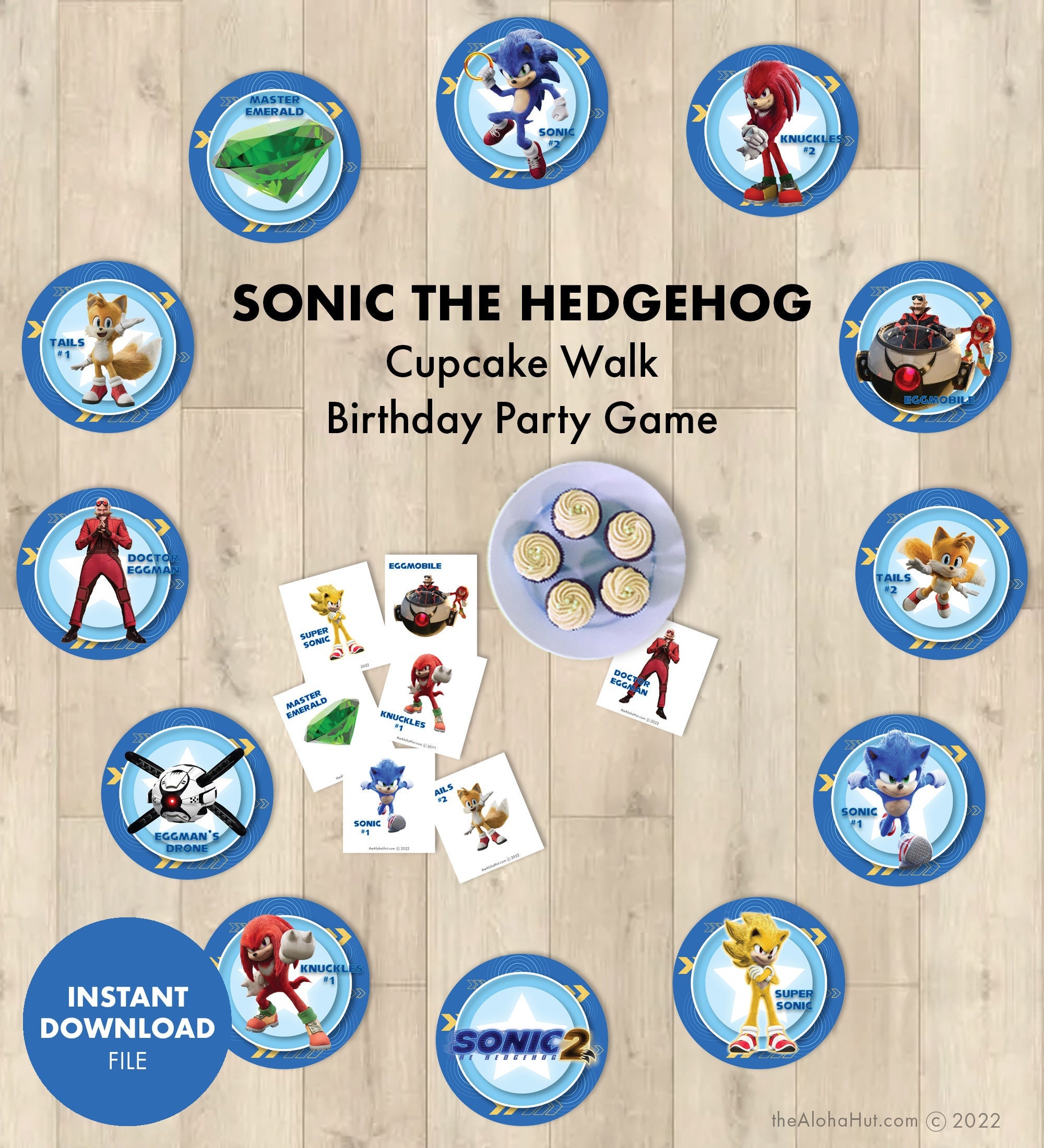 SONIC the Hedgehog Kids Birthday Party BEAN BAG Toss Game 