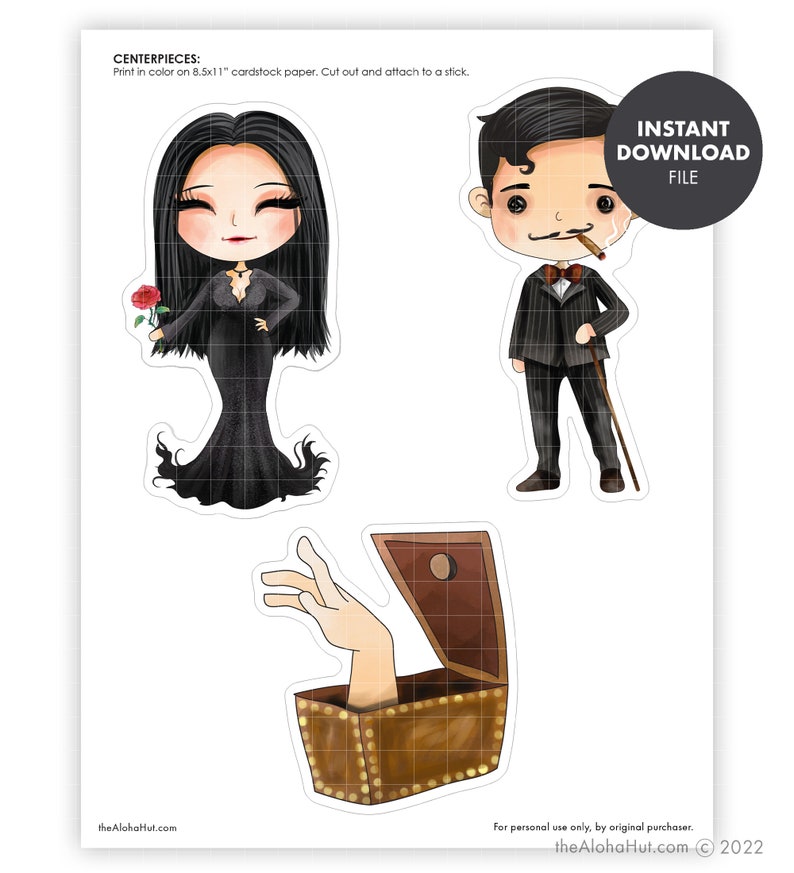 ADDAMS FAMILY Halloween Party Centerpieces Decor Decoration Etsy