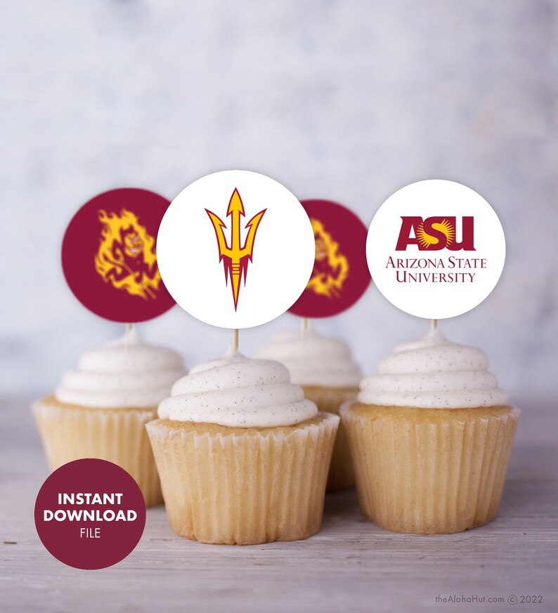 Arizona State University ASU Graduation Cupcake Cake Toppers Etsy
