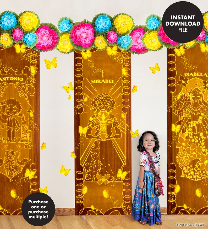 ENCANTO affiche de porte CAMILO porte enfants fête d'anniversaire affiche plaque de porte décorations de fête décor signe papillon Madrigal Casa porte magique image 4