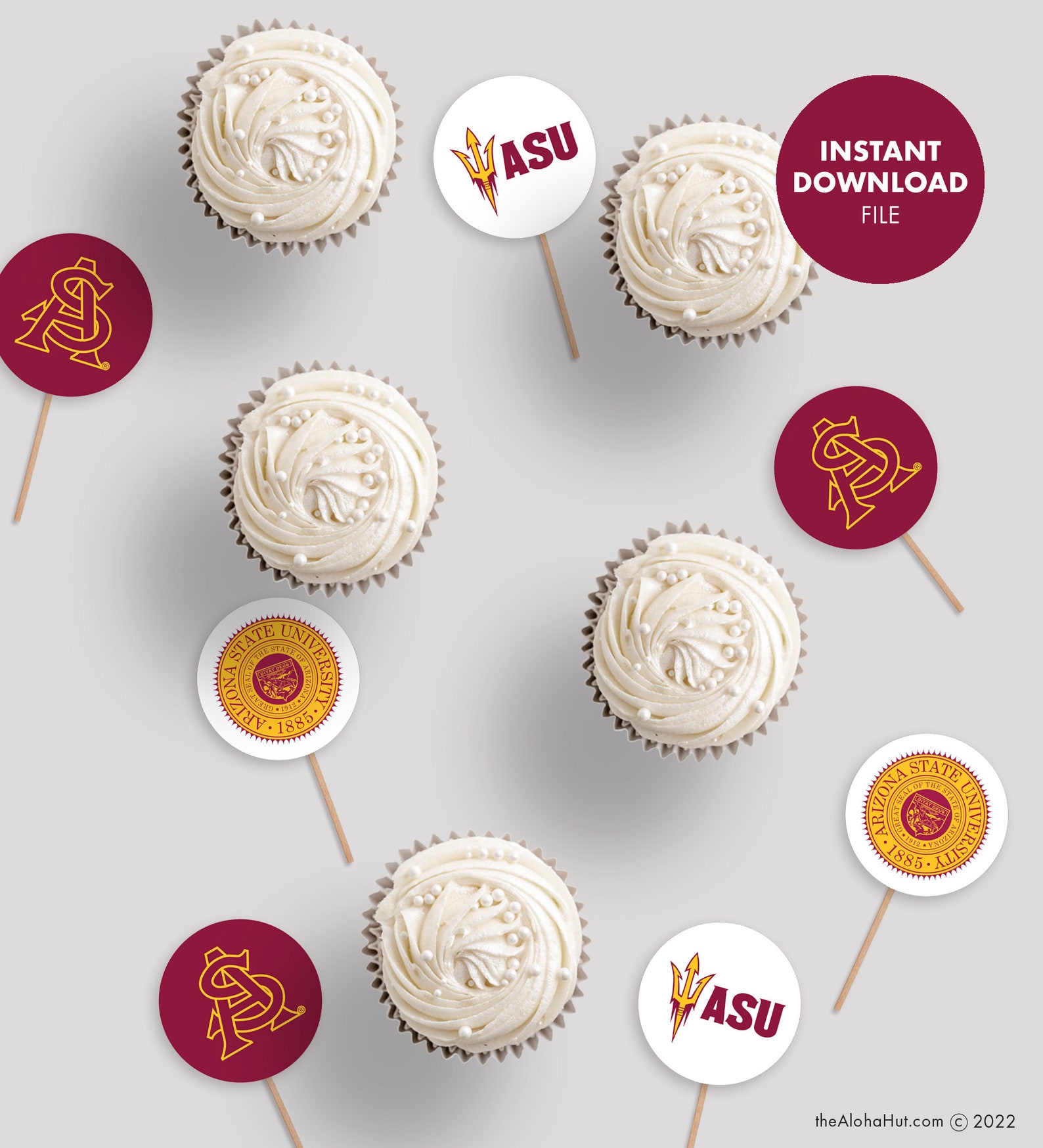 Arizona State University ASU Graduation Cupcake Cake Toppers Etsy