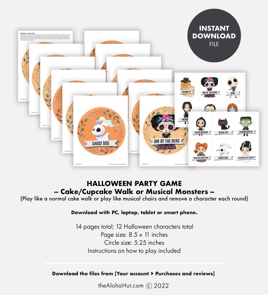 HALLOWEEN Kids Party Game Cake Walk Cupcake Printable Digital - Etsy