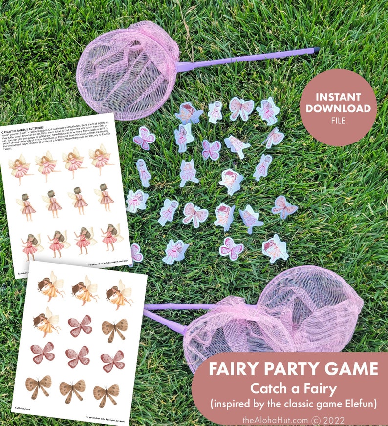 FAIRY Party Game CATCH the FAIRIES Kids Birthday Printable Girls Birthday Garden Enchanted Forest Whimsical Tea Toddler Activity Preschool image 1