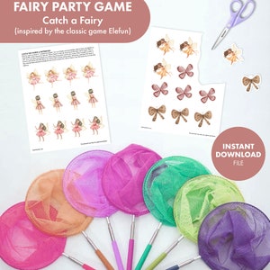 FAIRY Party Game CATCH the FAIRIES Kids Birthday Printable Girls Birthday Garden Enchanted Forest Whimsical Tea Toddler Activity Preschool image 3