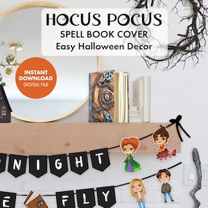 Printable HOCUS POCUS Spell Book Cover Halloween Decorations Decor ...