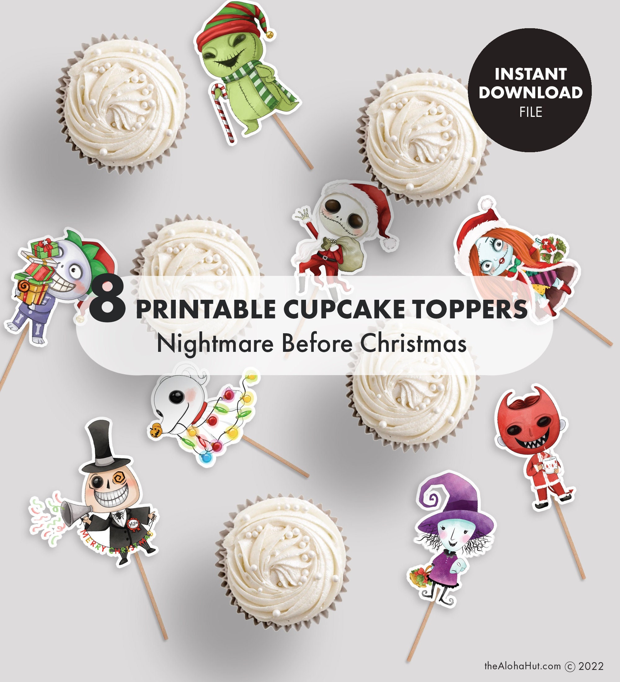 NIGHTMARE BEFORE CHRISTMAS Cupcake Toppers Cake Topper - Etsy
