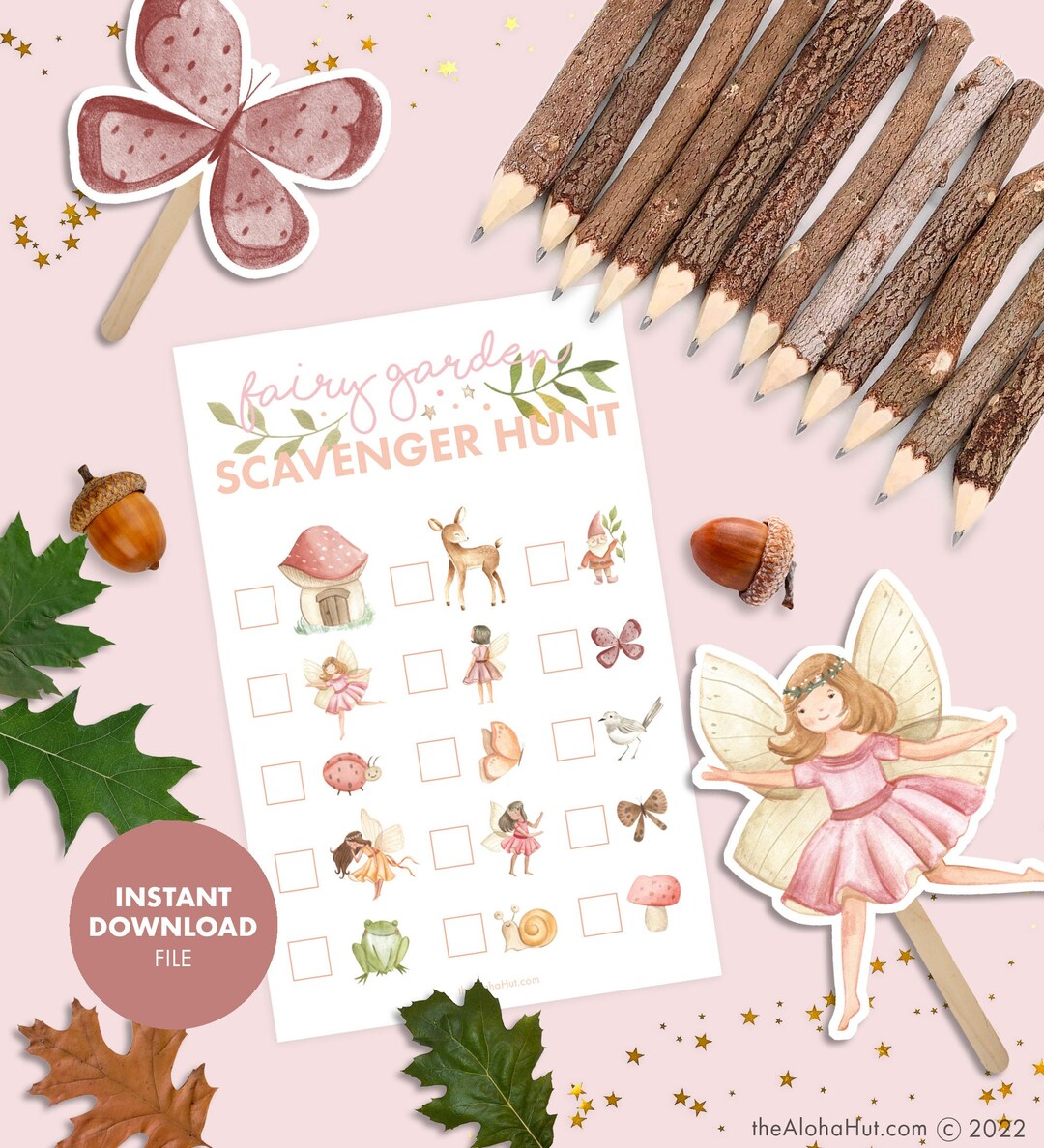 FAIRY Birthday PARTY GAME Scavenger Hunt Woodland Fairy Garden ...