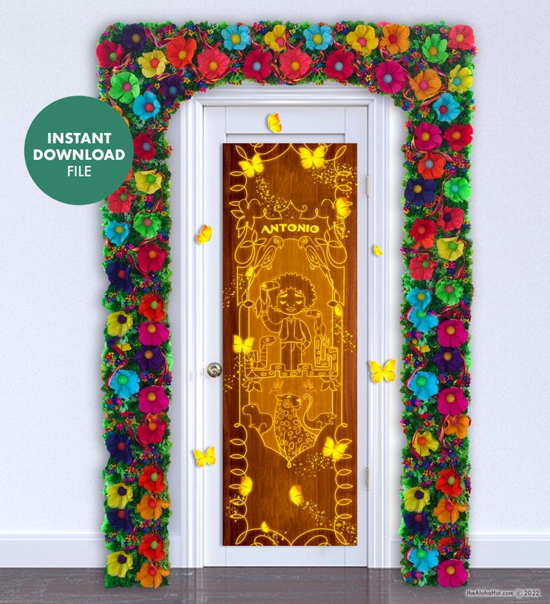 ENCANTO Door Poster ANTONIO Door Kids Birthday Party Poster Door Sign Party Decorations Decor Sign Butterfly Madrigal Casa Magic Door 画像 1