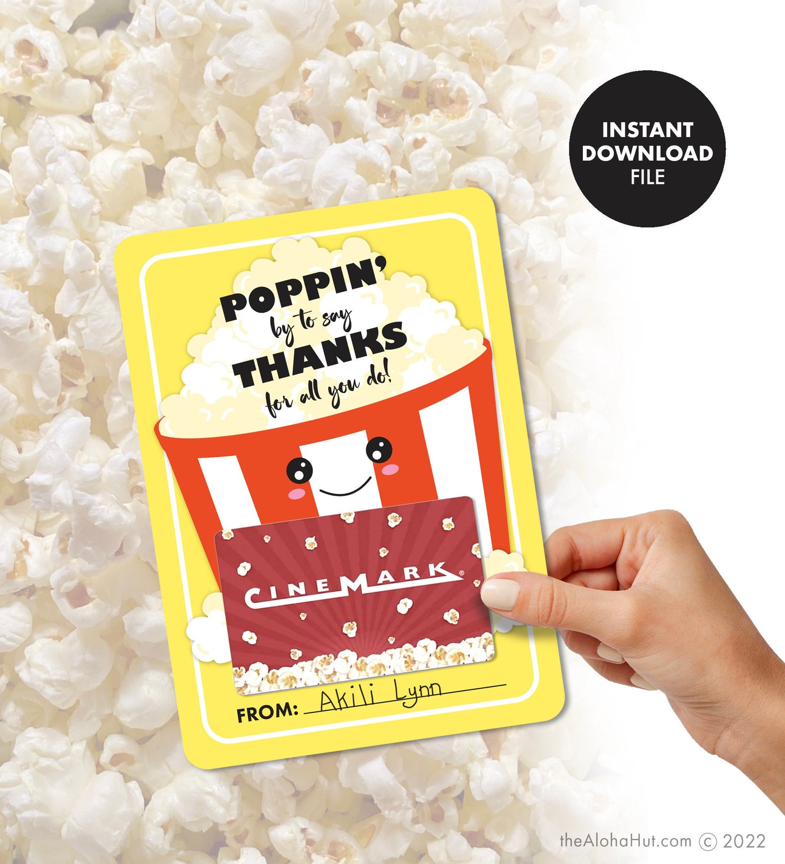 Movie Theater TEACHER APPRECIATION Week Gift Card Holder Thank | Etsy