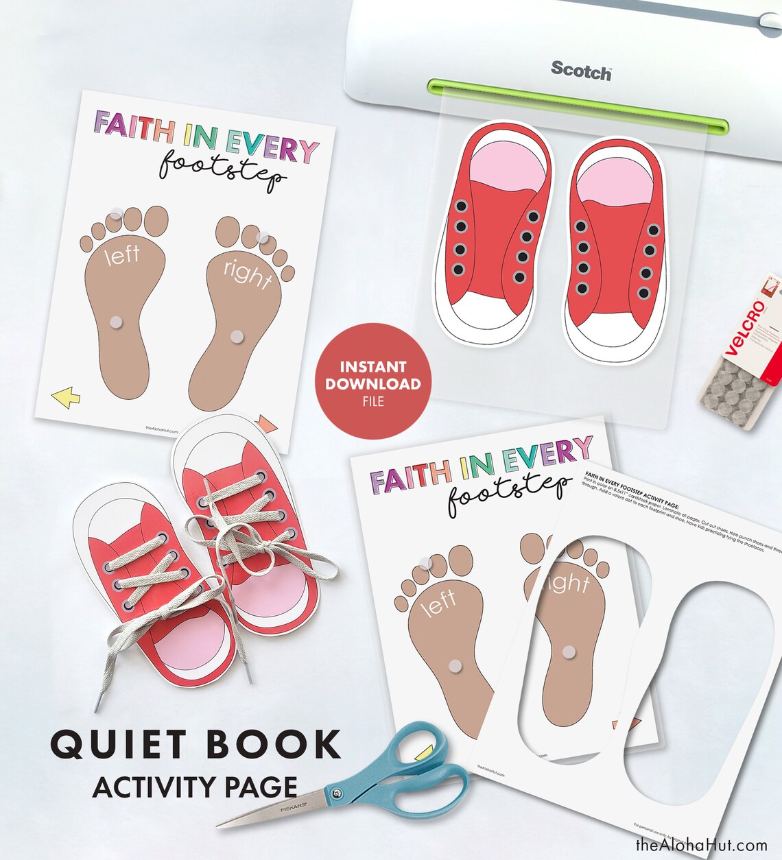 Shoe LACING &amp; TYING Printable Activity Page Faith in Every - Etsy