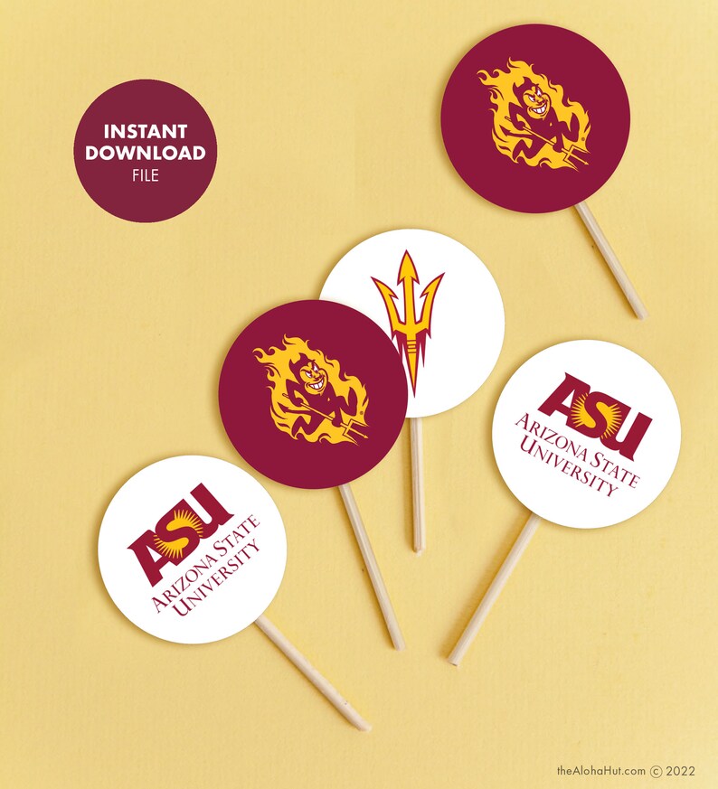 Arizona State University ASU Graduation Cupcake Cake Toppers Etsy
