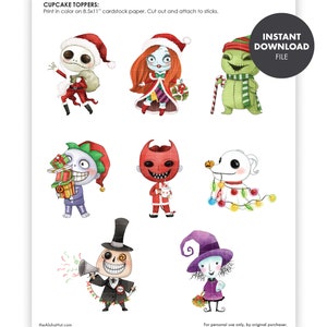 NIGHTMARE BEFORE CHRISTMAS Cupcake Toppers Cake Topper - Etsy
