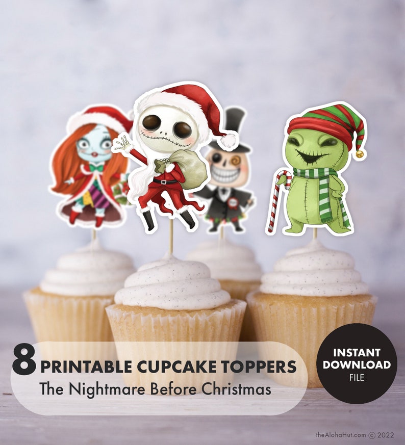 NIGHTMARE BEFORE CHRISTMAS Cupcake Toppers Cake Topper - Etsy