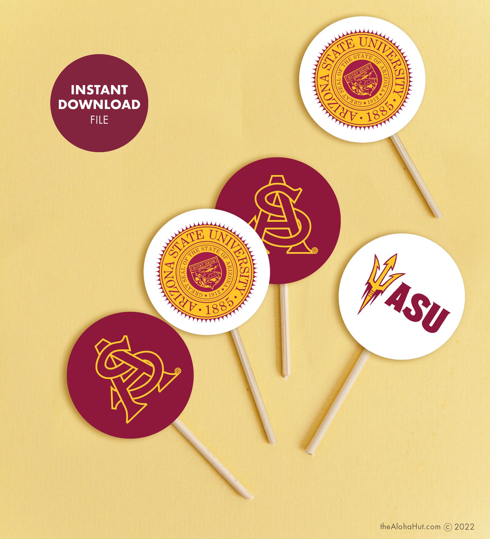 Arizona State University ASU Graduation Cupcake Cake Toppers Etsy