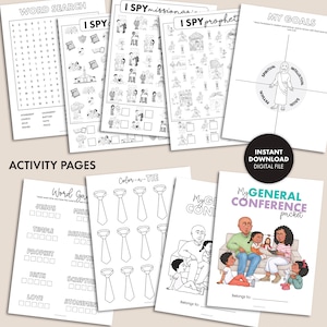 2024 GENERAL CONFERENCE Packet for Kids 32 Printable Activity Pages Church of Jesus Christ LDS Primary ym yw bundle journal notes game youth image 6