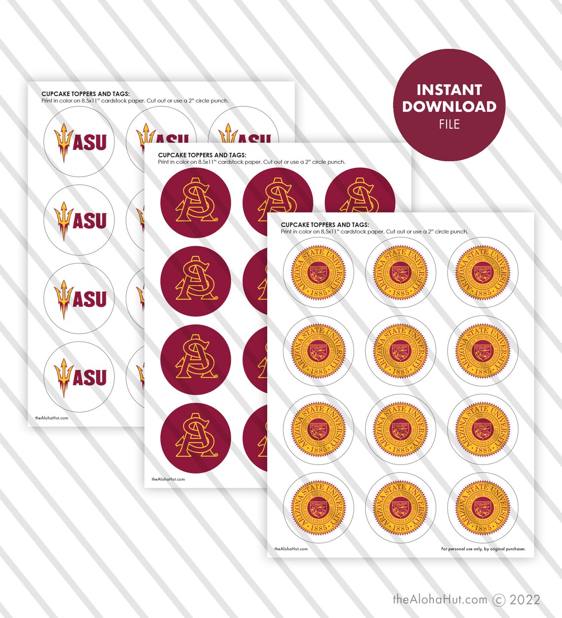 Arizona State University ASU Graduation Cupcake Cake Toppers Etsy