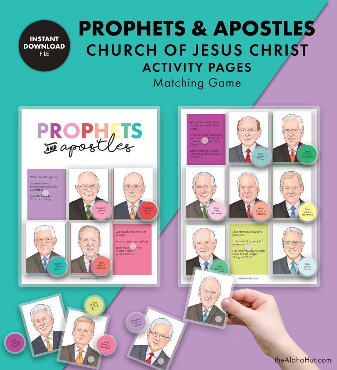 PROPHETS & APOSTLES Printable Activity Pages Religious Kids Church of Jesus Christ LDS Quiet