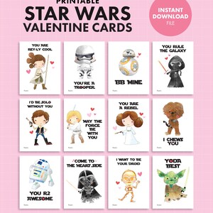 Star Wars PRINTABLE VALENTINE Valentine's Day Kids Party - Etsy